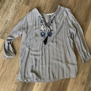 Plus size tunic with embroidery